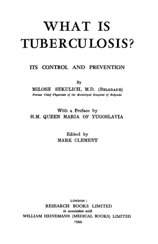 What Is Tuberculosis?. Its Control and Prevention