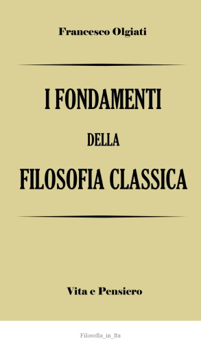 I fondamenti della filosofia classica