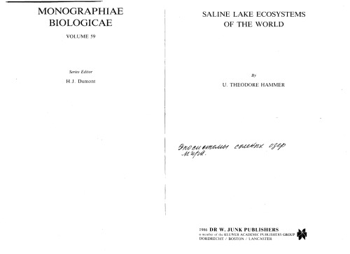 Saline Lake Ecosystems of the World