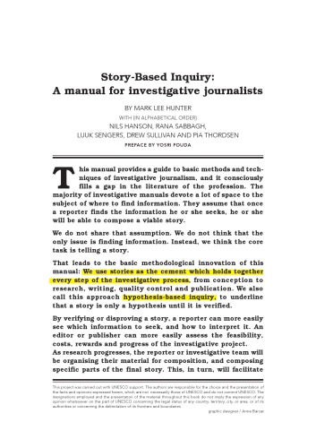 Story-based inquiry : a manual for investigative journalists