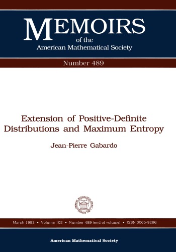 Extensions of Positive-Definite Distributions and Maximum Entropy