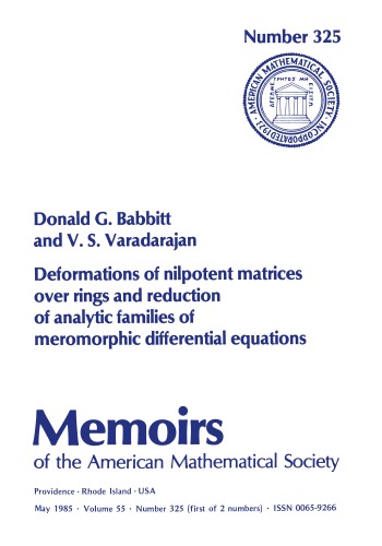 Deformations of Nilpotent Matrices over Rings and Reduction of Analytic Families of Meromorphic Differential Equations