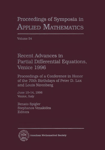 Recent Advances in Partial Differential Equations, Venice 1996