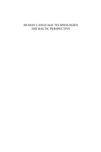 Human Language Technologies — the Baltic Perspective: Proceedings of the Fifth International Conference Baltic HLT 2012