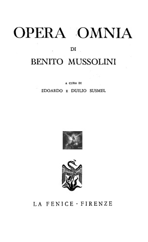 Opera omnia. Dal secondo congresso dei fasci al trattato di Rapallo (26 maggio 1920 - 12 novembre 1920)