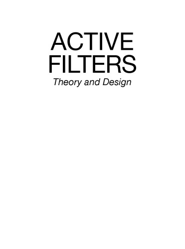 Active Filters: Theory and Design