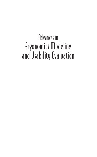 Advances in Ergonomics Modeling and Usability Evaluation