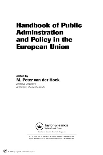 Handbook of Public Administration and Policy in the European Union