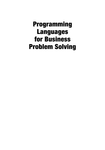 Programming Languages for Business Problem Solving