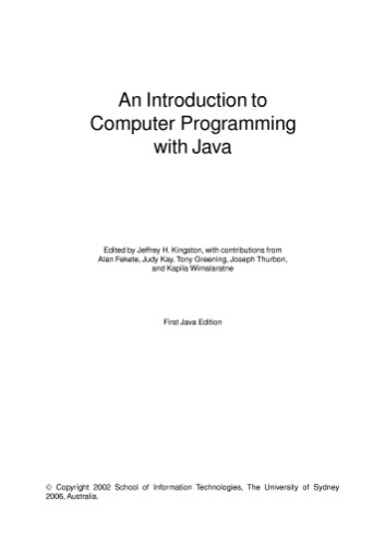 An Introduction to Computer Programming with Java