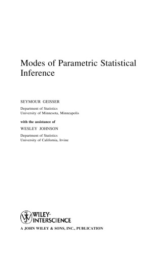 Modes of Parametric Statistical Inference