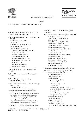 Radiologic Clinics Of North America Emergency Ultrasound