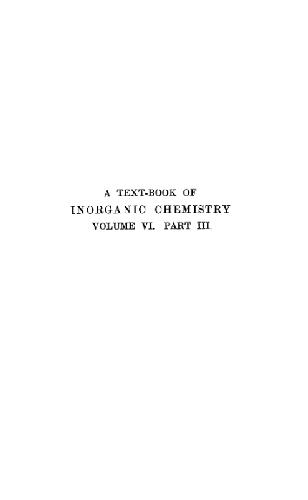 A textbook of inorganic chemistry vol.VI part III Vanadium, Niobium, and Tantalum