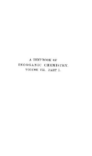 A textbook of inorganic chemistry vol.VII part I Oxigen