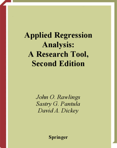 Applied Regression Analysis: A Research Tool