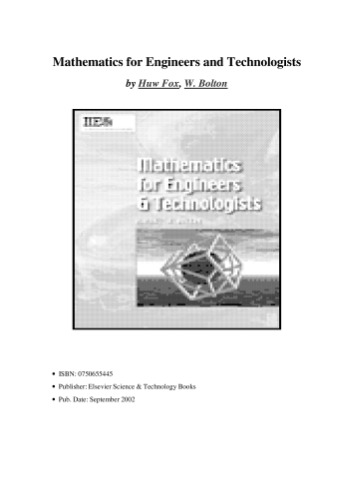 Mathematics for Engineers and Technologists