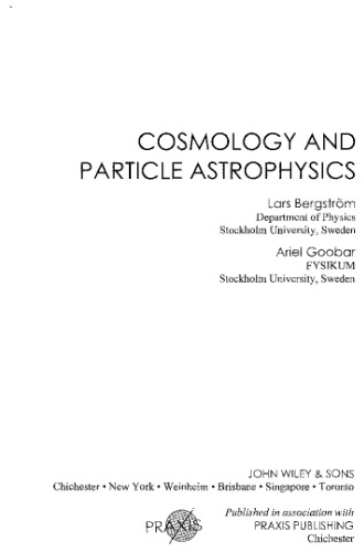 Cosmology and particle astrophysics