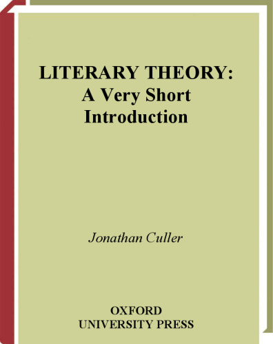 Literary Theory: A Very Short Introduction