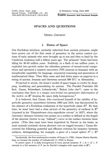 Spaces and Questions