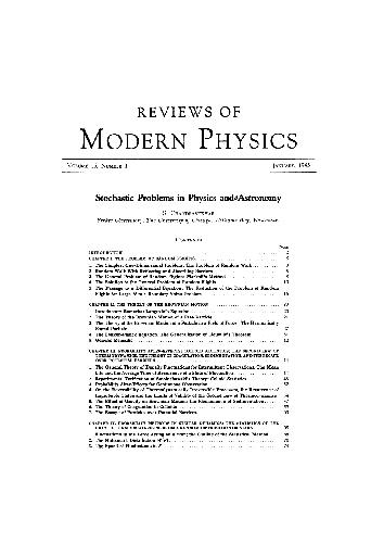 Stochastic Problems In Physics And Astronomy