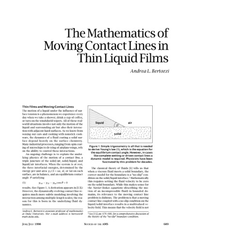 The Mathematics of Moving Contact Lines in Thin Liquing Films