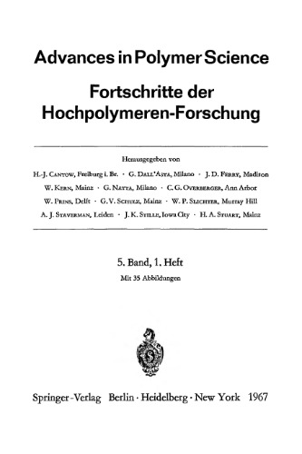 Fortschritte Der Hochpolymeren-Forschung