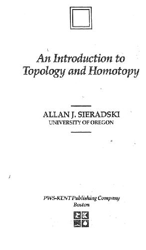 introduction to topology and homotopy