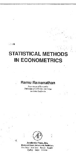 statistical methods in econometrics