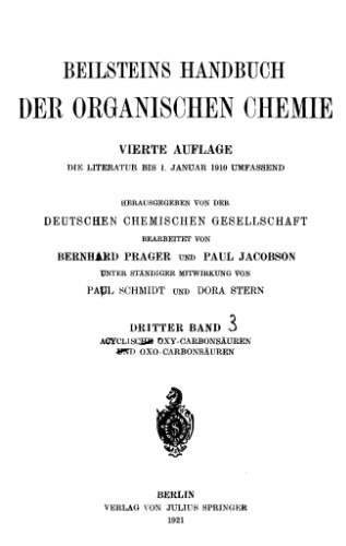 Handbuch der Organischen Chemie. Dritter Band