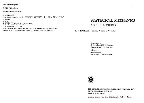 Statistical mechanics. A set of lectures