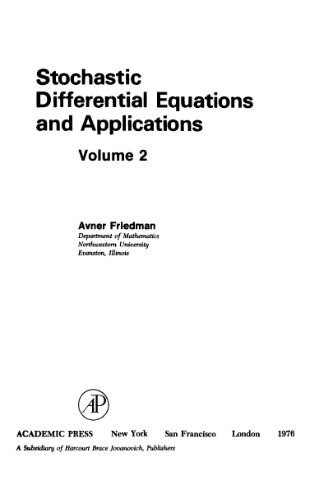 Stochastic differential equations and applications