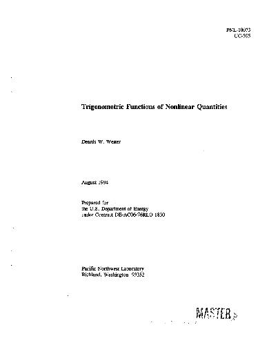 Trigonometric Functions of Nonlinear Quantities