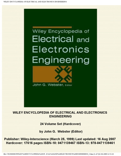 000 - WILEY ENCYCLOPEDIA OF ELECTRICAL AND ELECTRONICS ENGINEERING