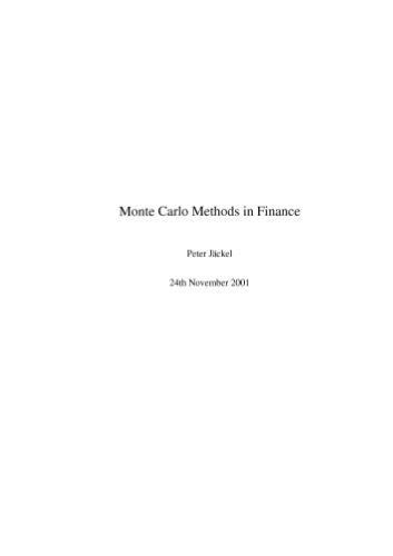 Monte Carlo Methods in Finance