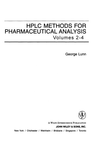 HPLC Methods for Pharmaceutical Analysis  A-D