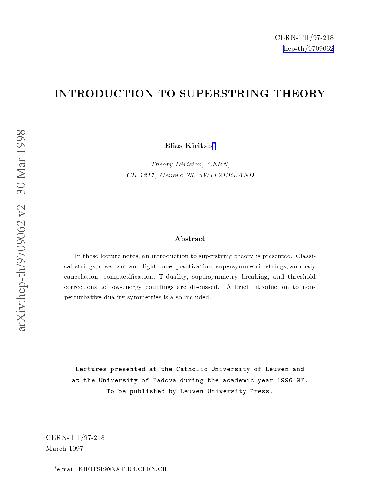 Physics - Superstirng Theory