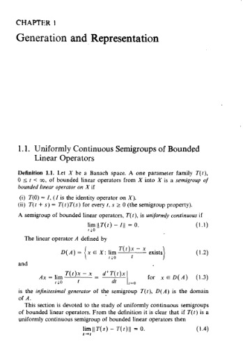 Semigroups of linear operators ans applications to PDE