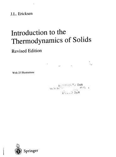 Introduction to the Thermodynamics of Solids