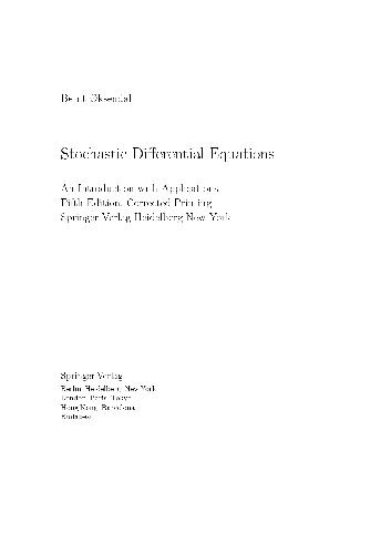 Stochastic differential equations