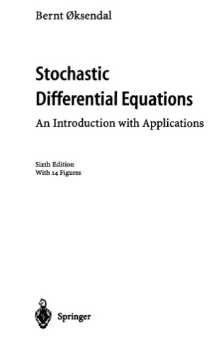 Stochastic differential equations: an introduction with applications