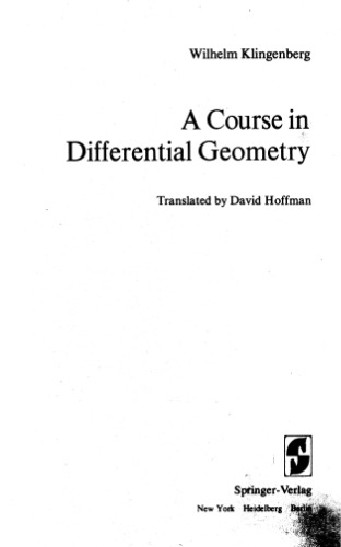 A Course in Differential Geometry