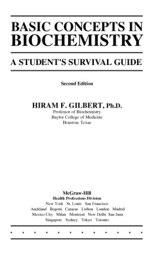 Basic Concepts in Biochemistry A Student's Survival Guide