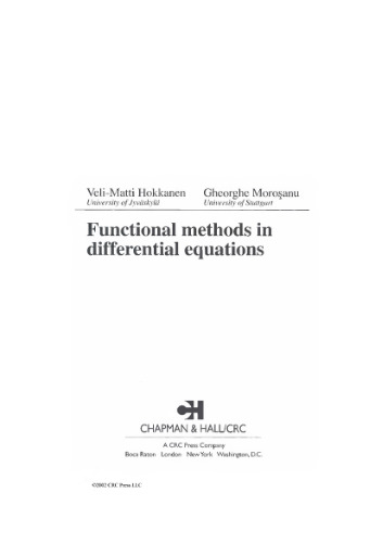 Functional Methods in Differential Equations