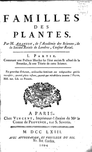 Familles des plantes