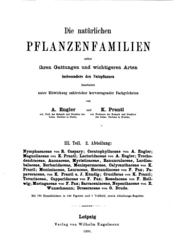 Die natürlichen PFLANZENFAMILIEN. nymphaeaceae