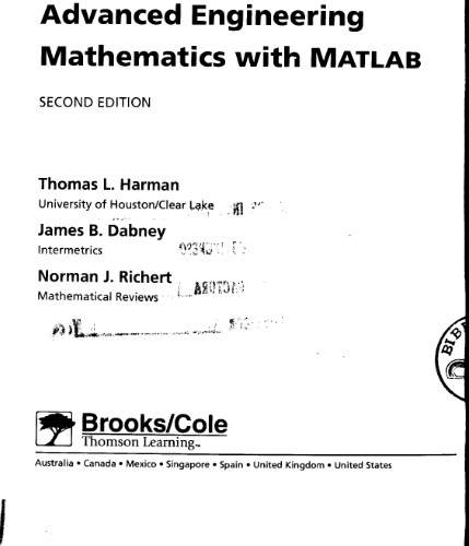 Advanced engineering mathematics with Matlab