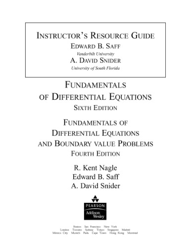 Fundamentals of Differential Equations (6th Edition)