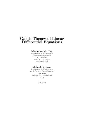 Galois Theory of Linear Differential Equations