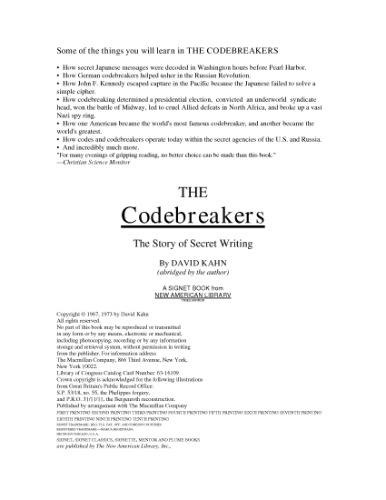 The Codebreakers: The Comprehensive History of Secret Communication from Ancient Times to the Internet