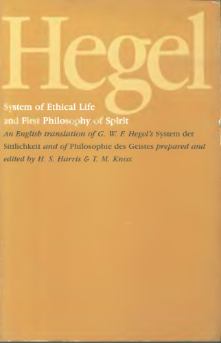 System of Ethical Life and First Philosophy of Spirit